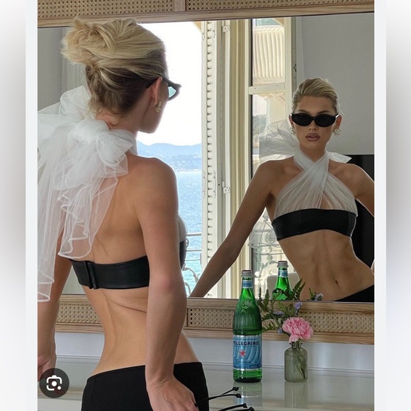 Helsa Leather Top and Crepe Skirt Set - Picture 4 of 6